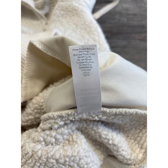 Athleta Talus Cream Womens S‎ Half Zip Pullover Sporty Sherpa Fleece Sweatshirt - Picture 7 of 8